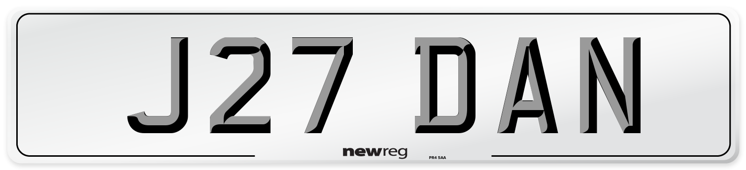 J27 DAN Number Plate from New Reg